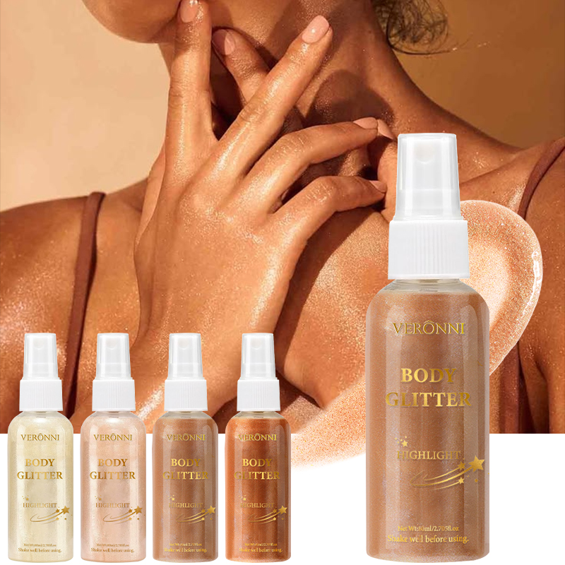 Body Shimmer Lotion - Spray z drobnym brokatem do ciała,