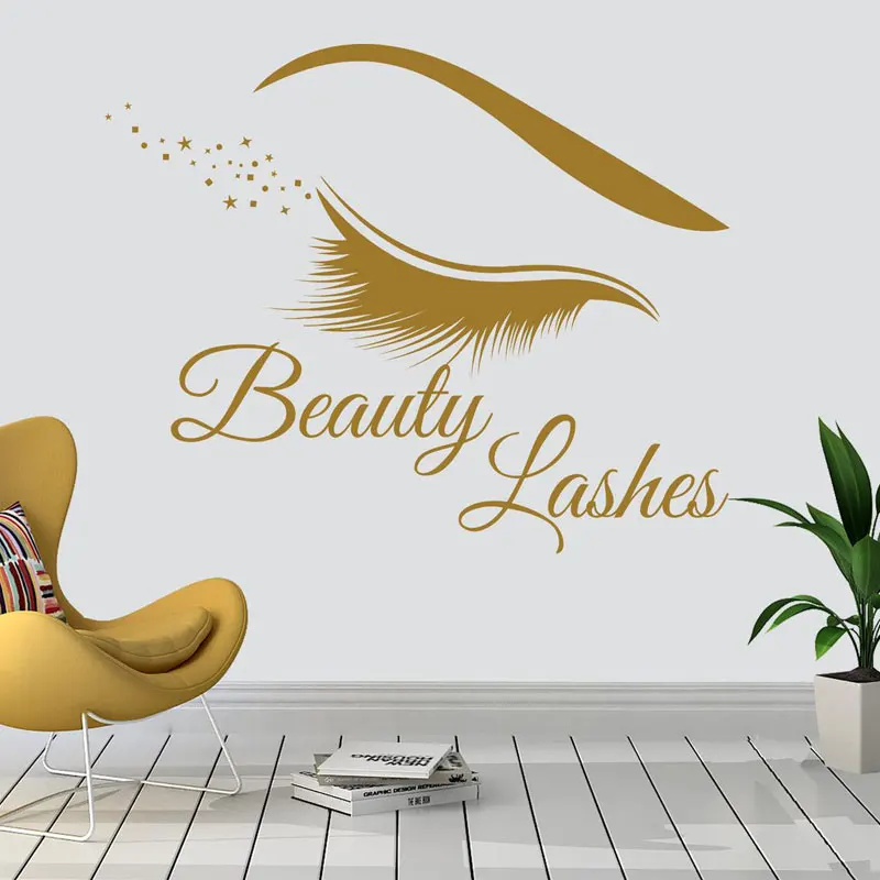 Beauty Makeup Wallpaper - Nowoczesne rzęsy naklejka ścienna winylowa dekoracja