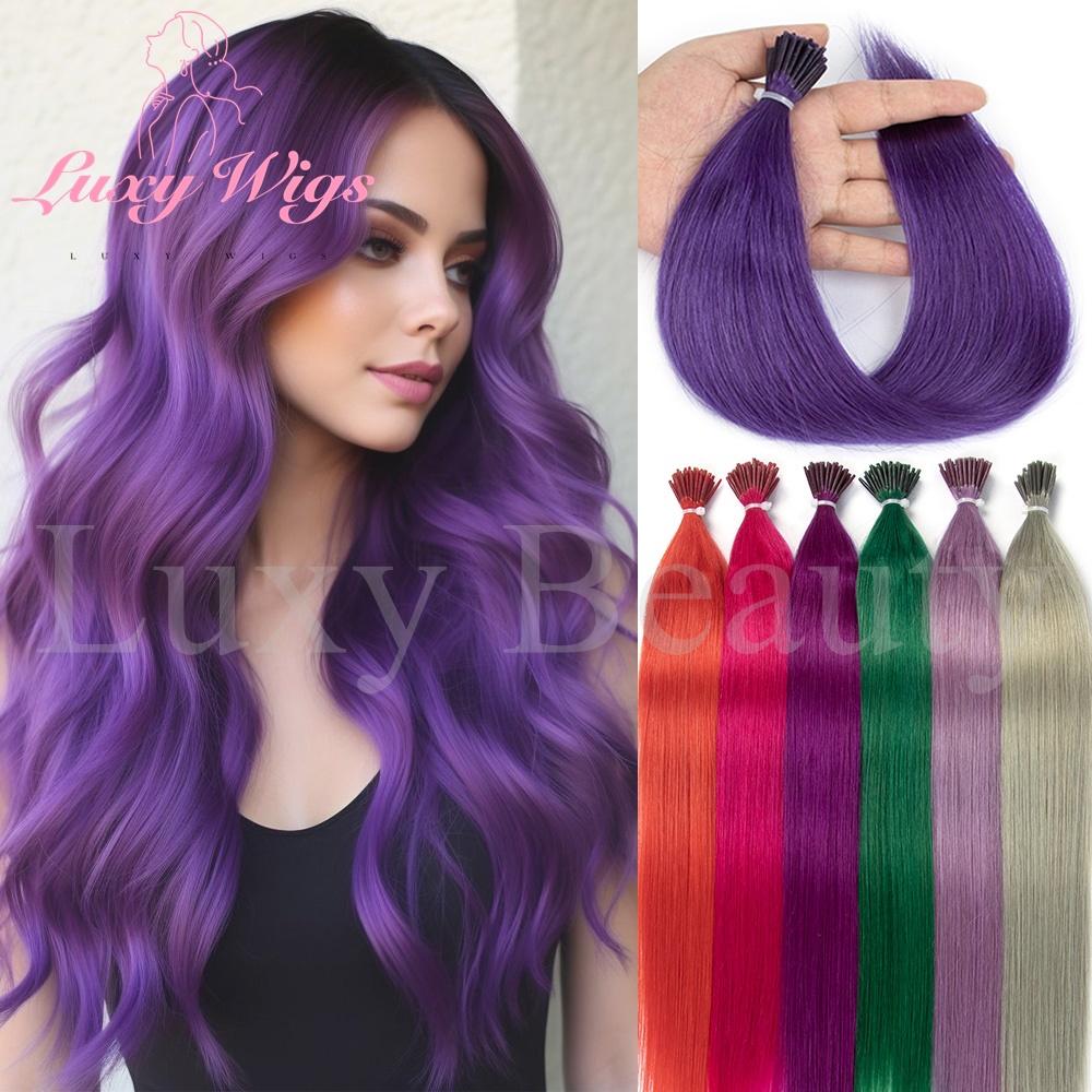 Pure Beauty Hair & Makeup - Proste fioletowe doczepiane włosy naturalne metodą