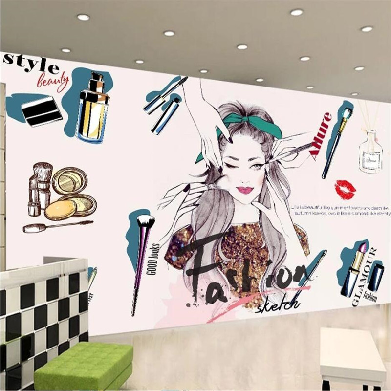 Beauty Makeup Wallpaper - Produkty na zamówienie słodkie Ręcznie malowane
