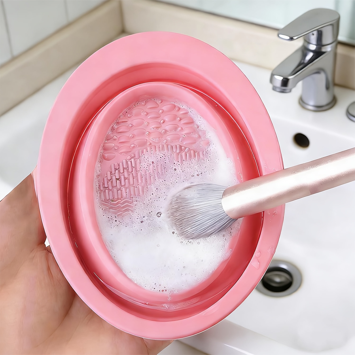 Cosmetic Sponge - Składana silikonowa miska do czyszczenia pędzli