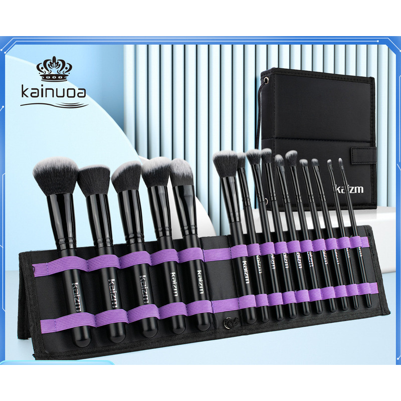 Your Beauty Makeup - 15-częściowy czarny zestaw pędzli do makijażu