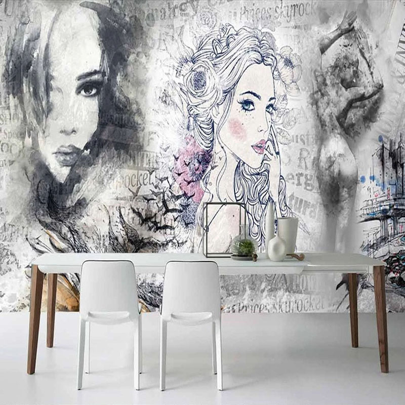 Beauty Makeup Wallpaper - Niestandardowy Mural 3D Retro Moda Uroda