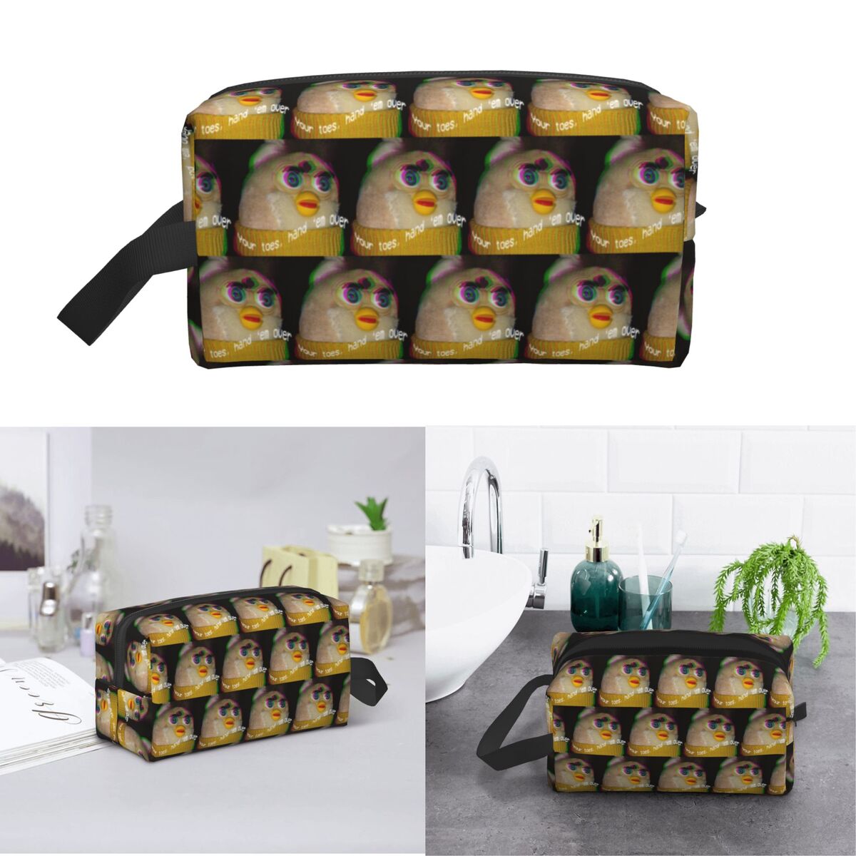 Your Beauty Makeup - Długa futrzana torba Furby na kosmetyki,