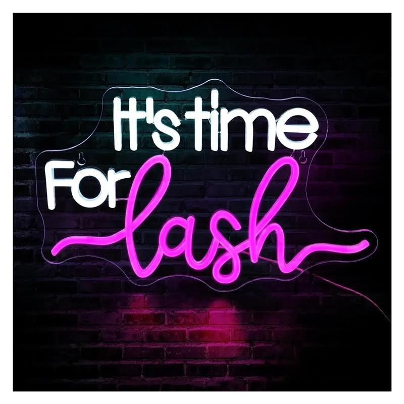 Znak neonowy It's Time For Las – Beauty Makeup Wallpaper recenzja i cena