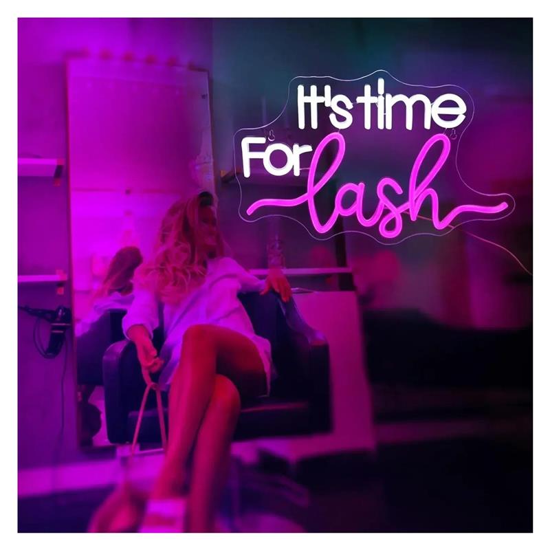 Znak neonowy It's Time For Las – Beauty Makeup Wallpaper recenzja i cena