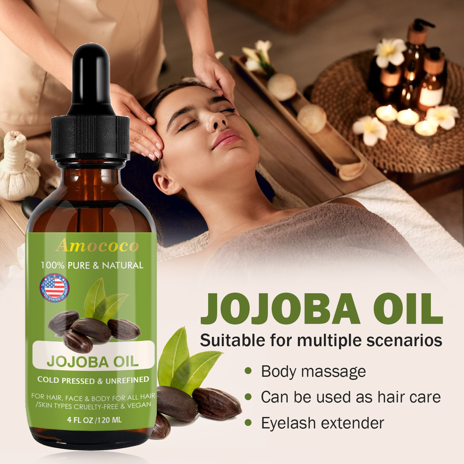 Amococo 2 szt. Olejek Jojoba i – Pure Beauty Hair & Makeup recenzja i cena