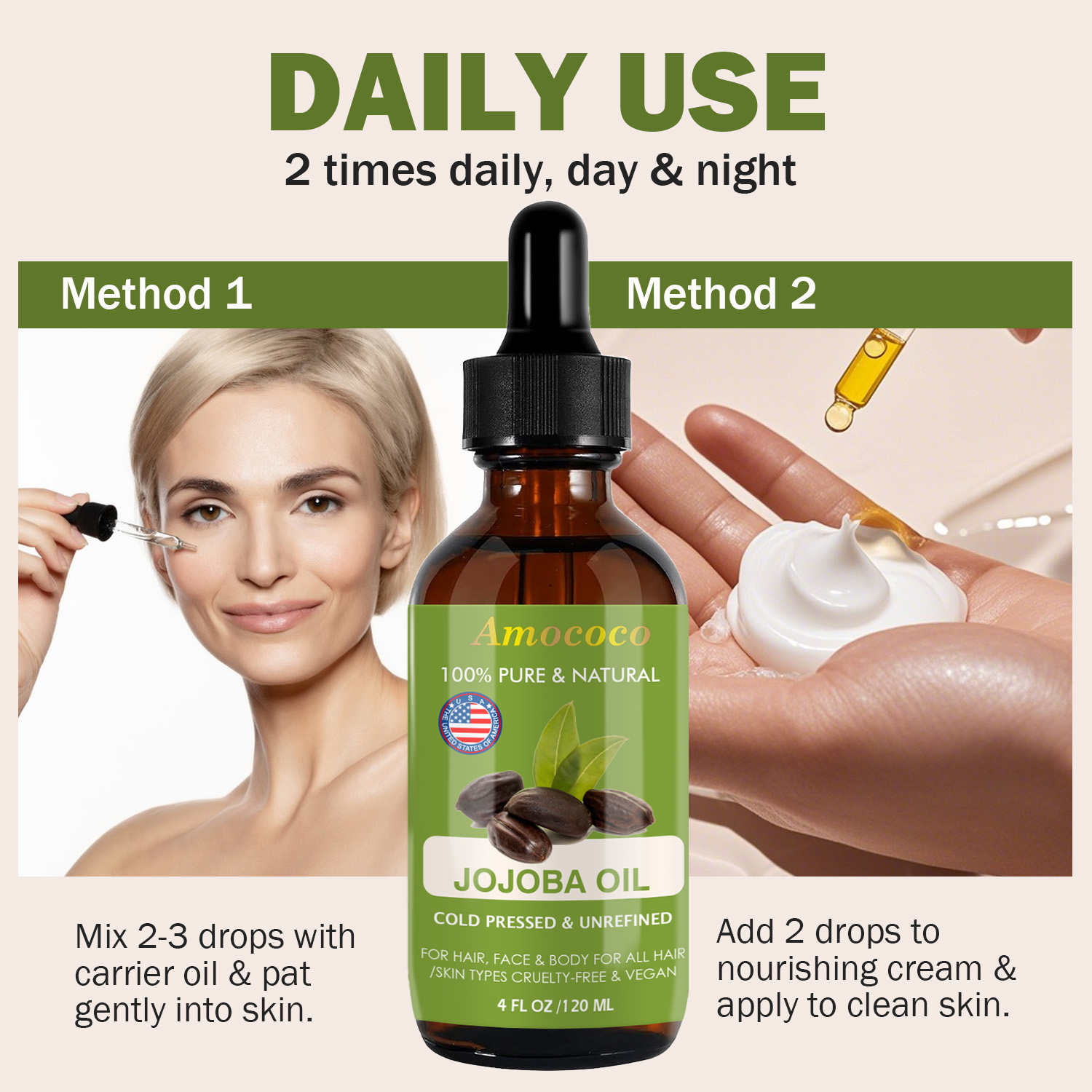 Amococo 2 szt. Olejek Jojoba i – Pure Beauty Hair & Makeup recenzja i cena
