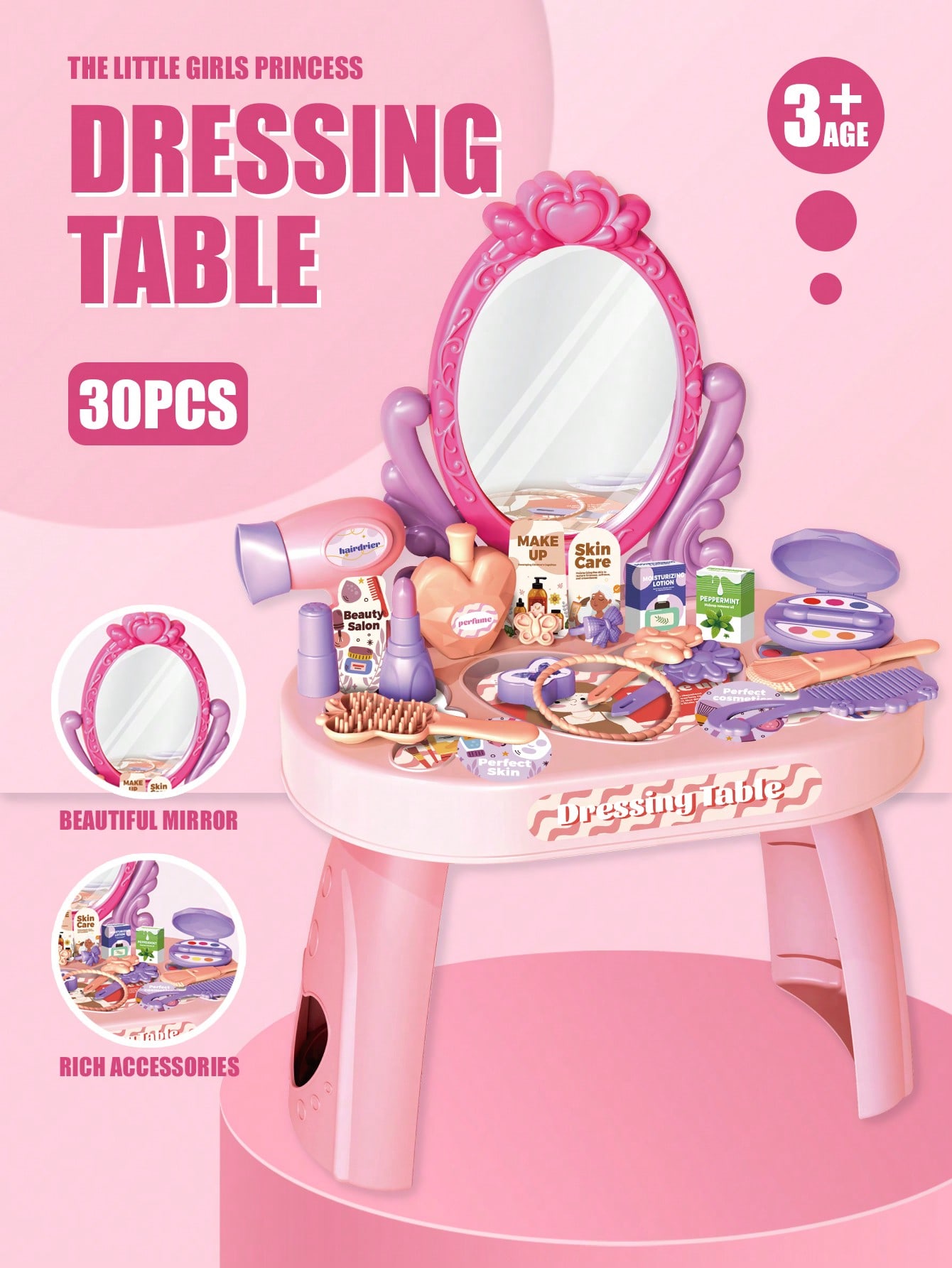 Zestaw toaletki dla dzieci z l – Beauty Makeup Desk recenzja i cena